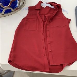 red button down vest